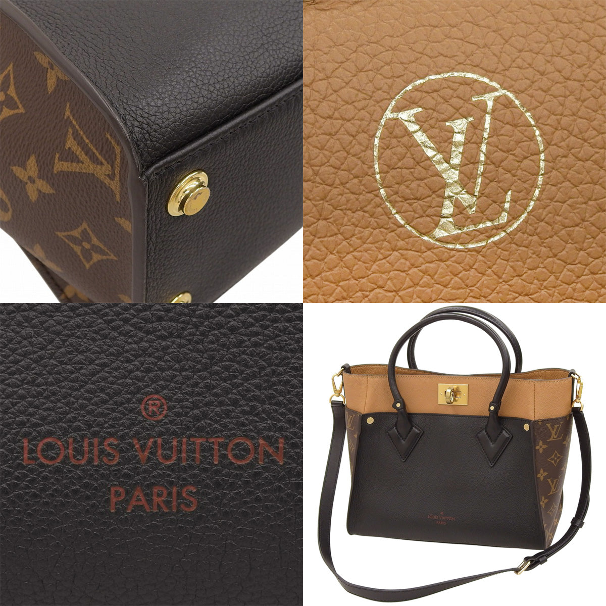 On My Side MM Grained Calf Leather Monogram Noir M53823