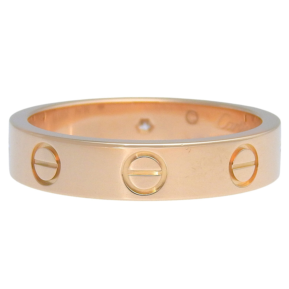 Love Ring, Small Model, Diamond, Pink Gold, K18PG, 4.4g