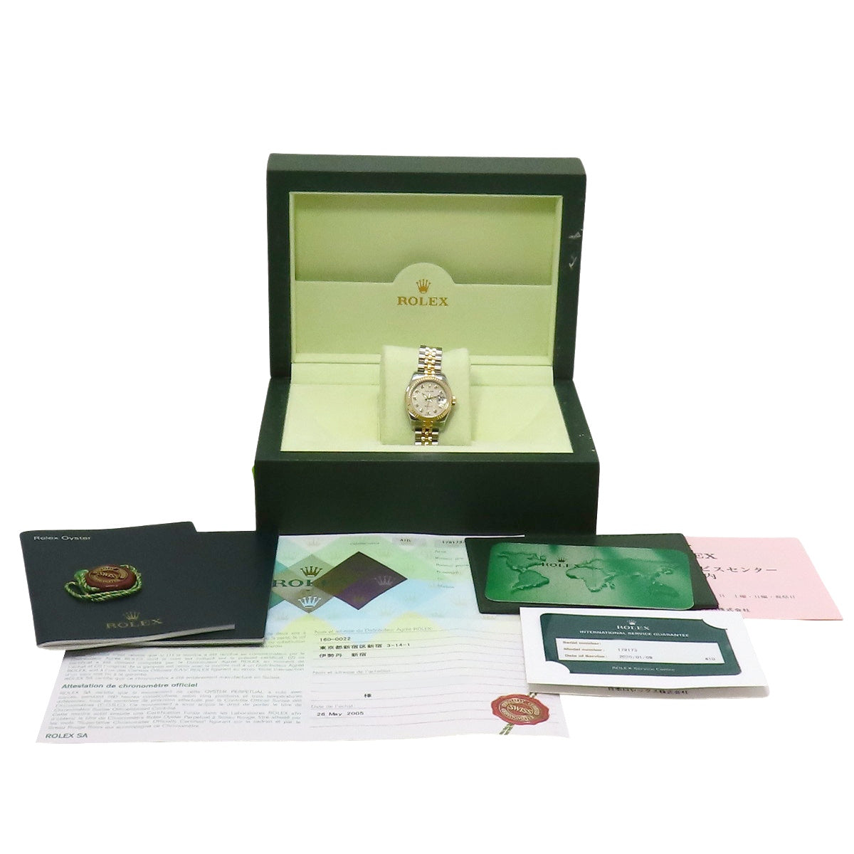 デイトジャスト 179173 YG/SS F番 コンピューター文字盤 10PD 自動巻き レディース