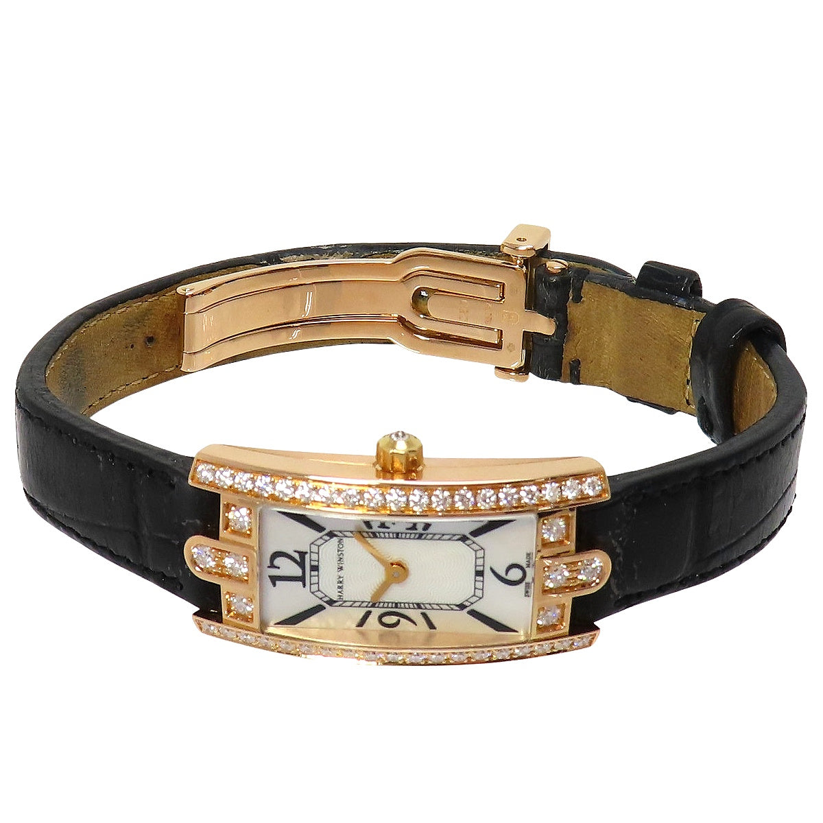 アヴェニューCミニ AVCQHM16RR017 PG/革 シェル文字盤 ホワイト クオーツ レディース