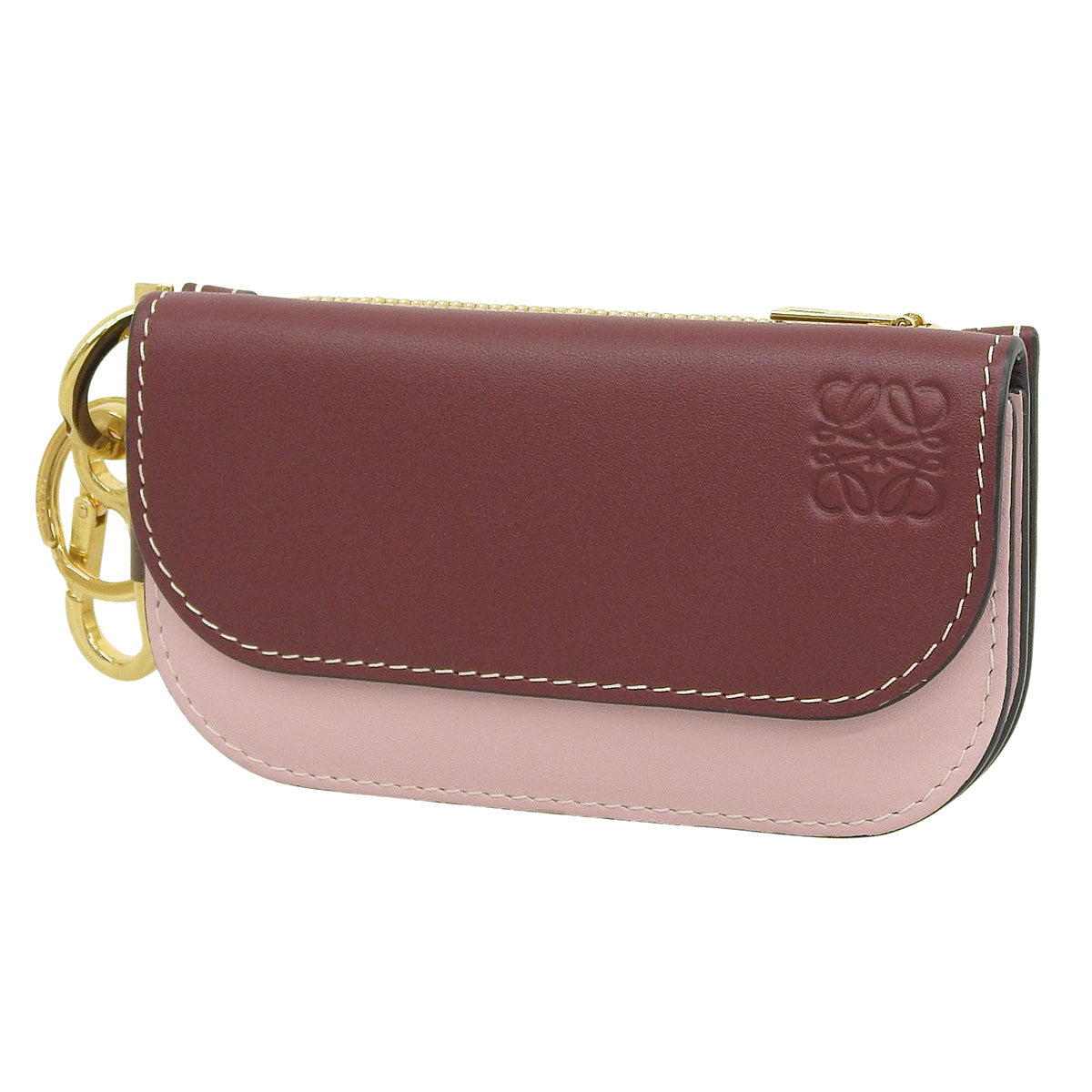 ゲート ミニウォレット レザー ボルドー ピンク 113.54BU57