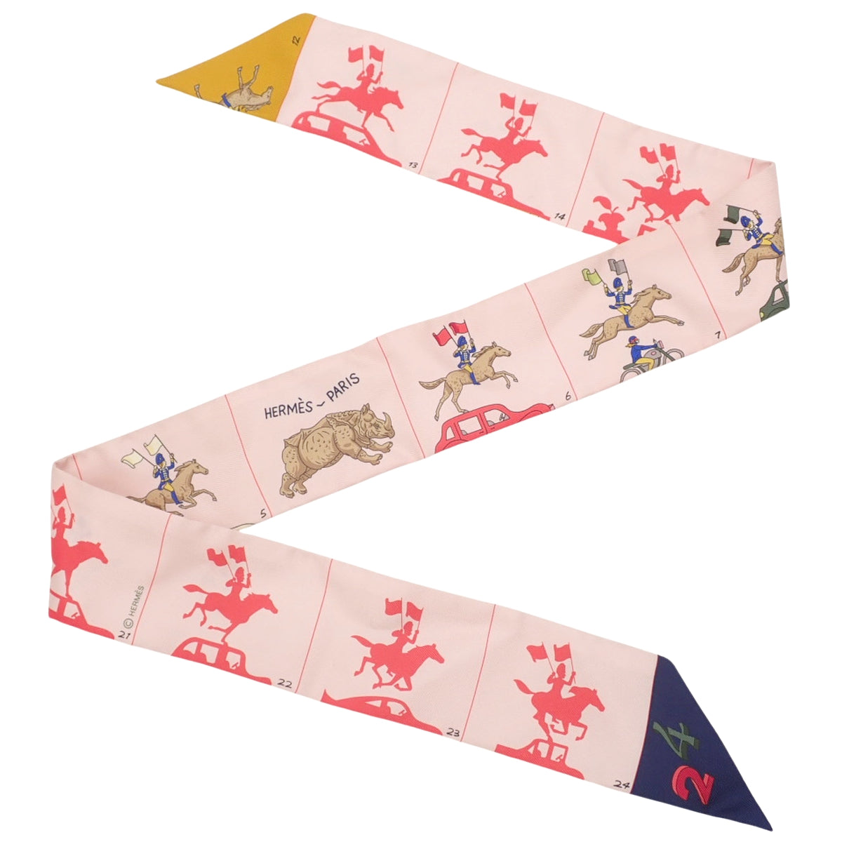 Hermes Parade Twilly Silk Rose Pearl Marine