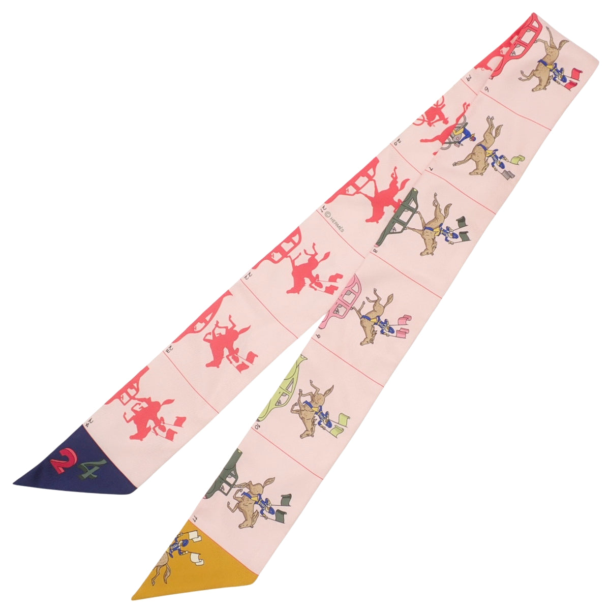 Hermes Parade Twilly Silk Rose Pearl Marine