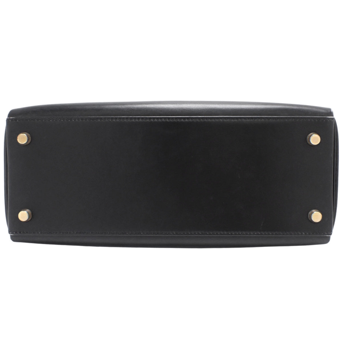 Kelly 28（内缝线），黑色小牛皮材质，金色五金配件，带C字印记