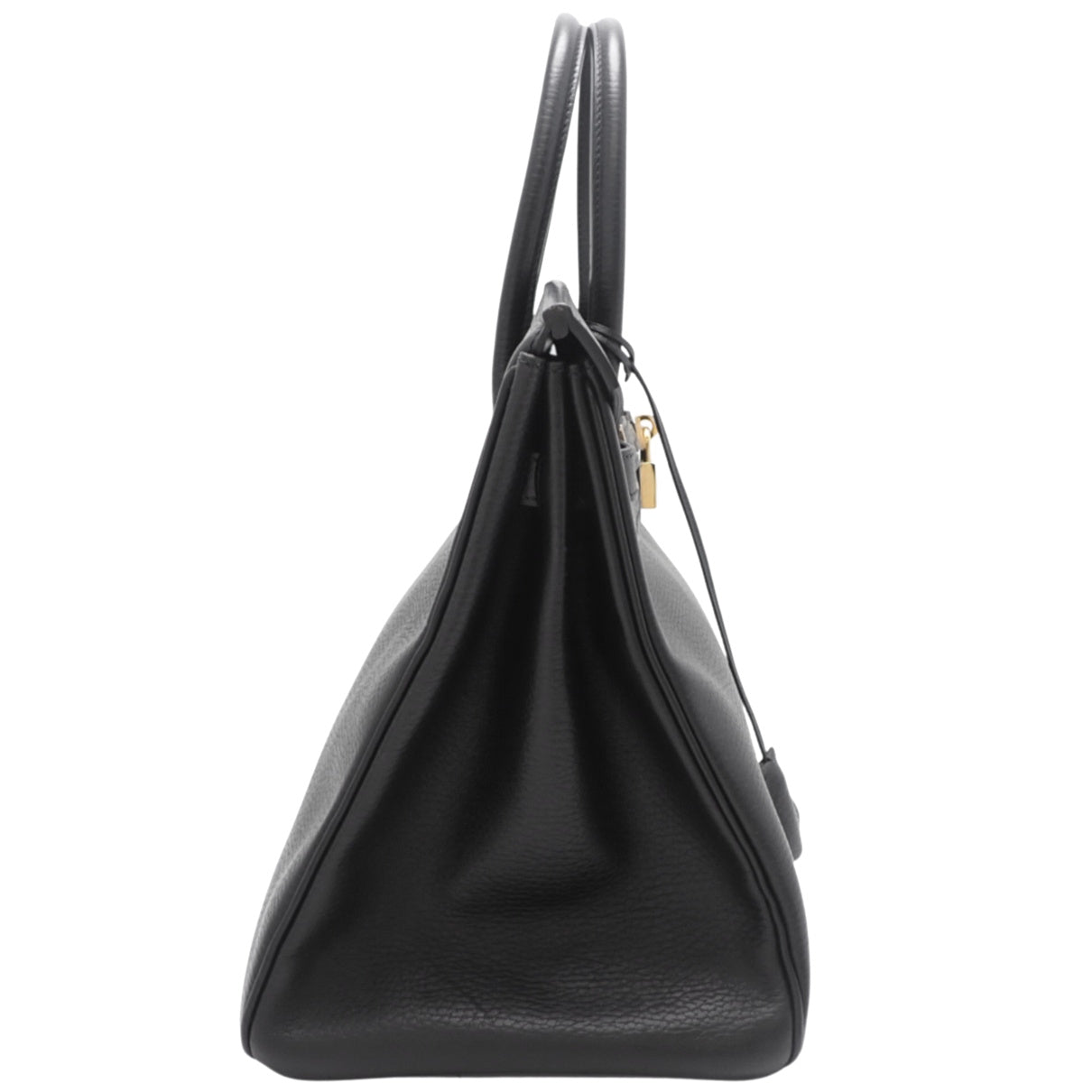 Birkin 35 Ardennes 黑色包包，配金色五金件，G 字印记