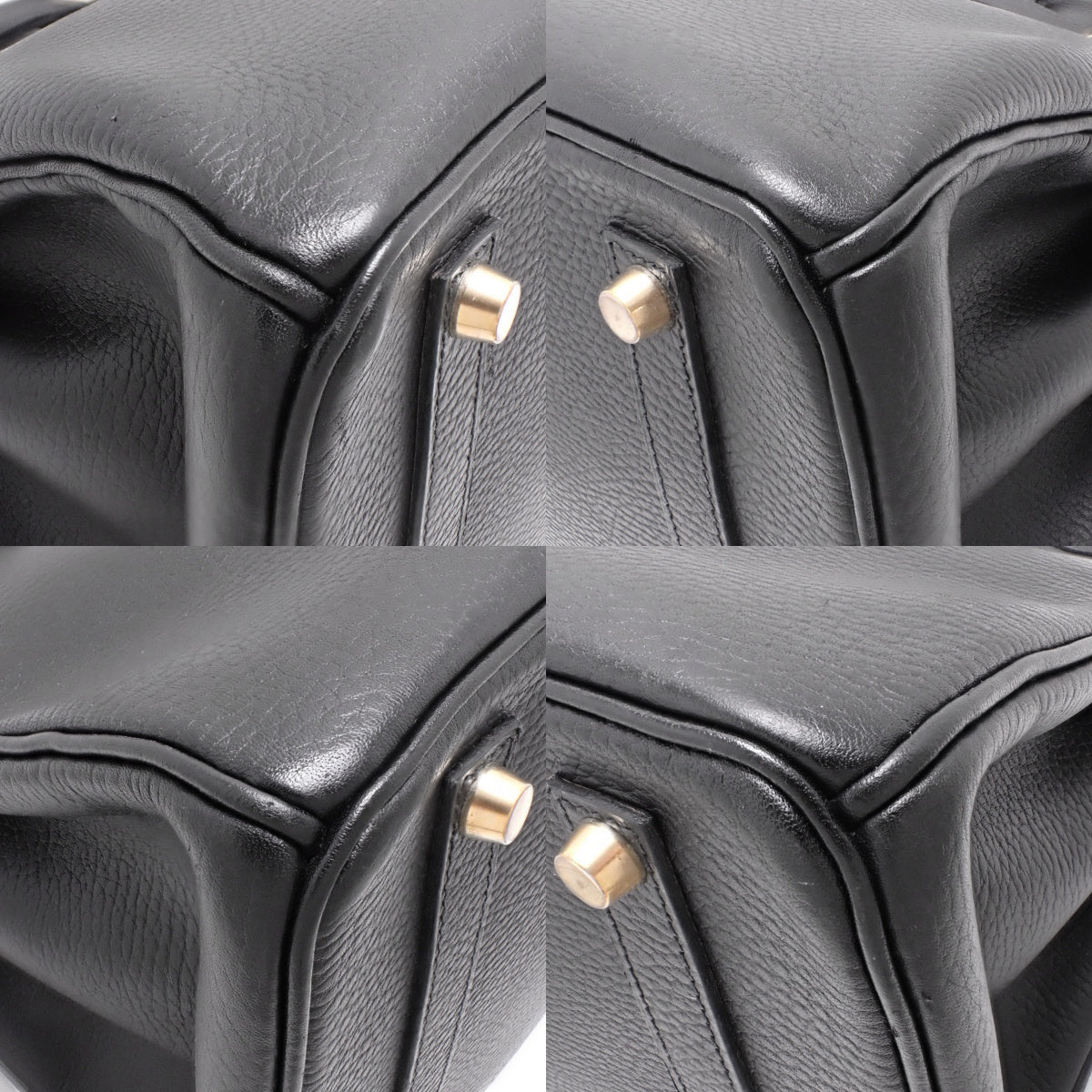 Birkin 35 Ardennes 黑色包包，配金色五金件，G 字印记