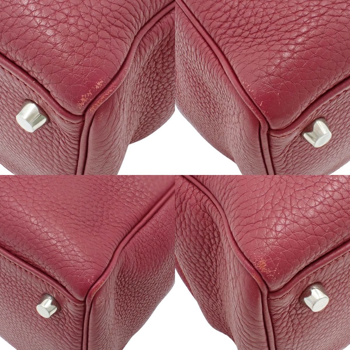 Kelly 35 (inside stitching) Taurillon Clemence leather, palladium hardware, ruby, N stamp