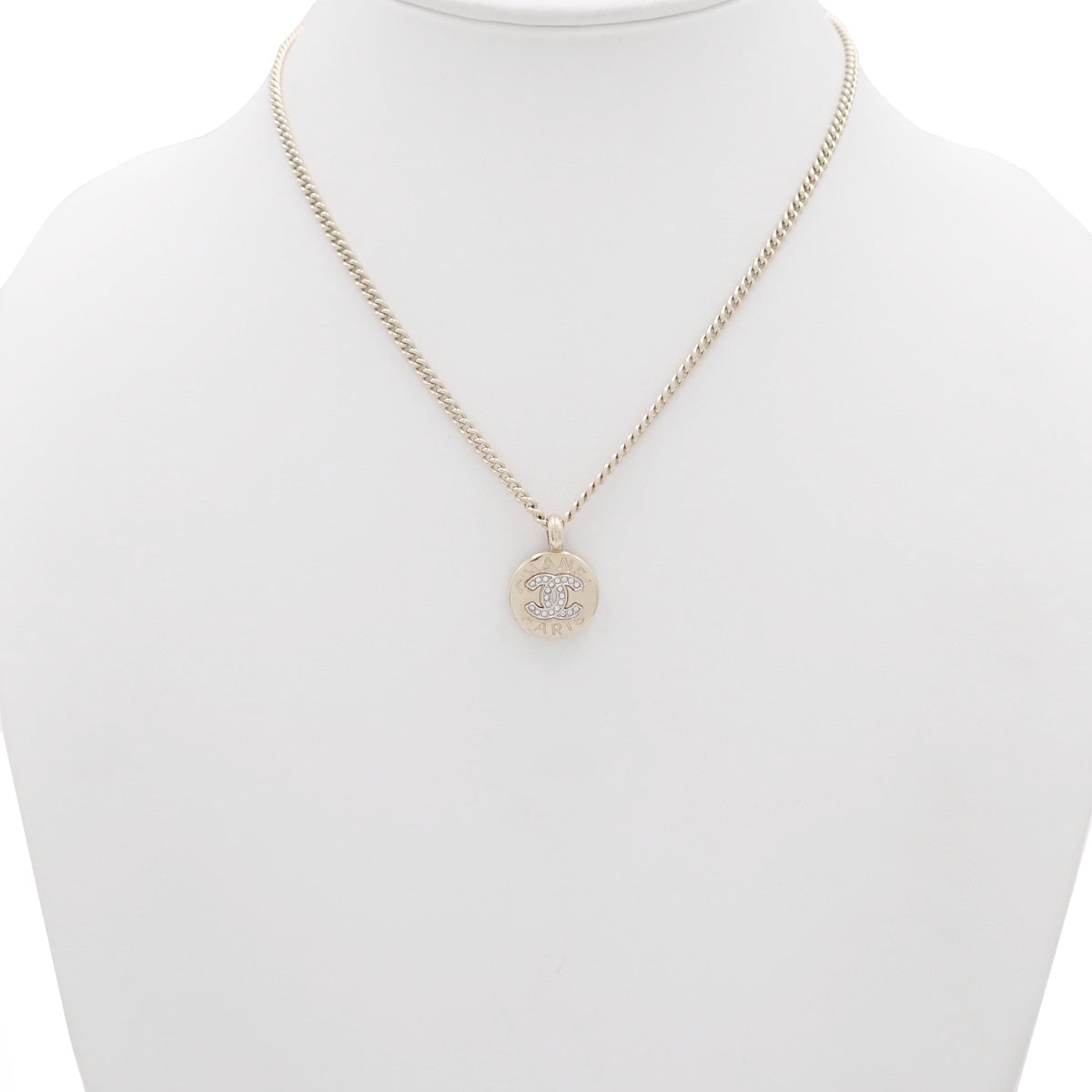 Rhinestone Coco Mark Necklace Metal (GP) Accessories Jewelry