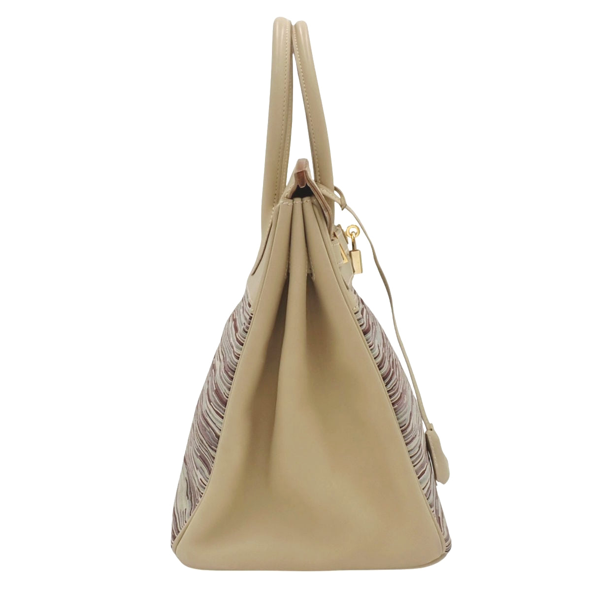 Birkin 35 Vibrato Box Calf Beige Multicolor Gold Hardware □E Stamp