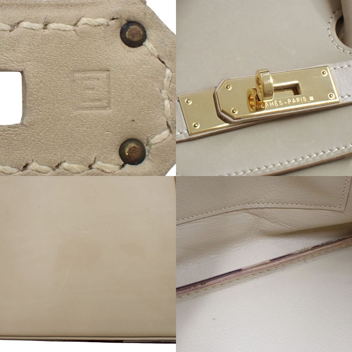 Birkin 35 Vibrato Box Calf Beige Multicolor Gold Hardware □E Stamp