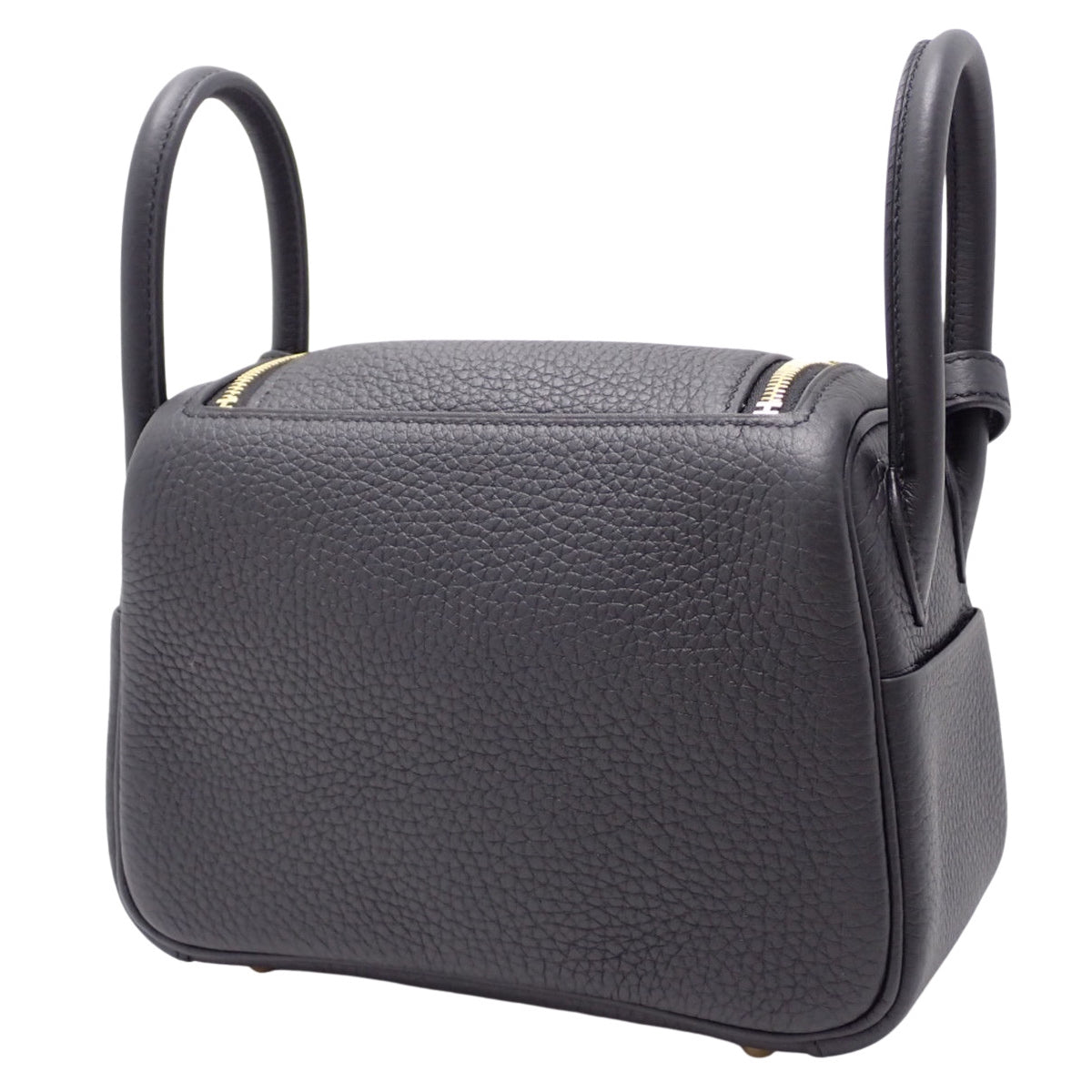 [未使用] Lindy Mini Taurillon Clemence 皮革黑色金色五金带印章