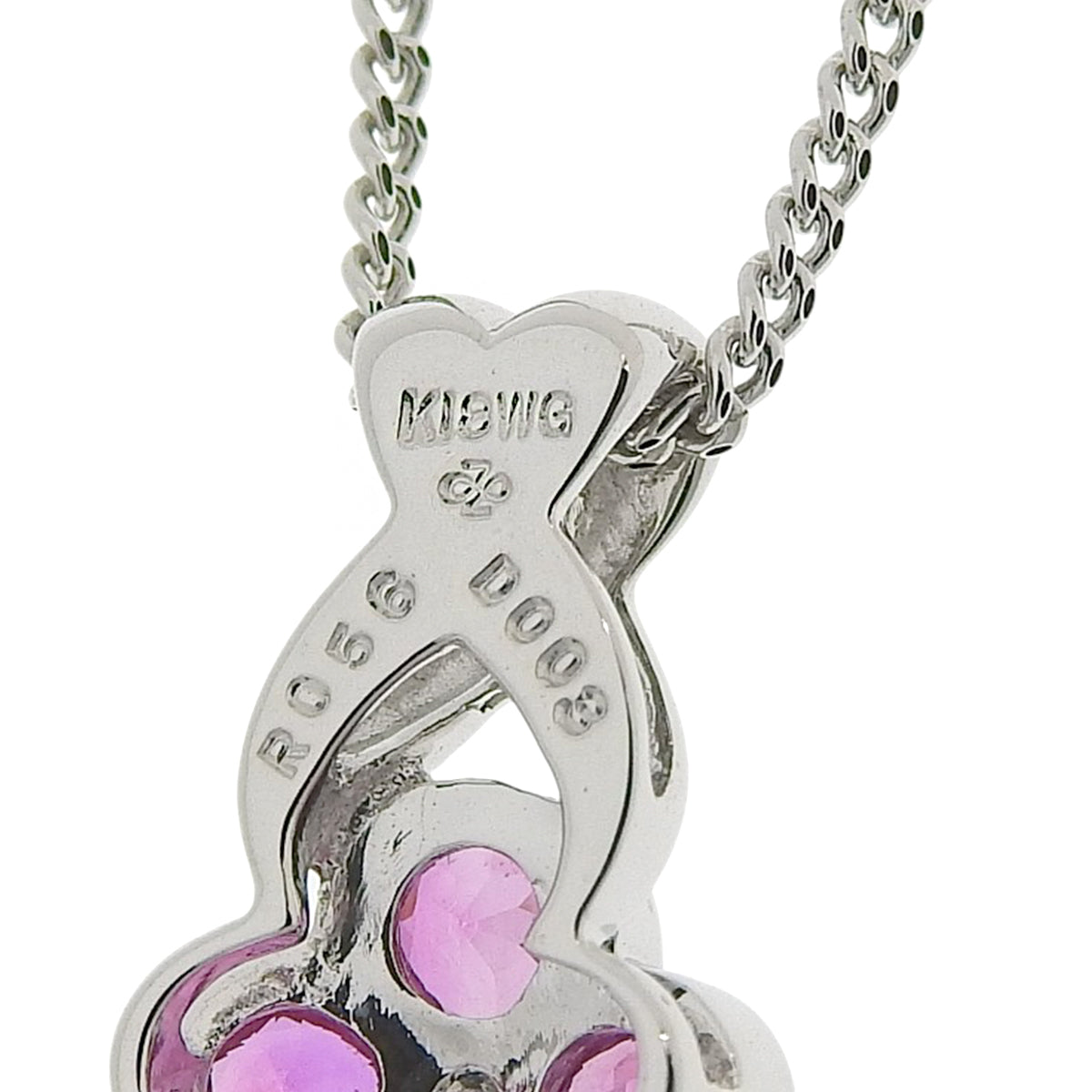 Ruby and Diamond Necklace R0.56/D0.03 White Gold K18WG 2.3g