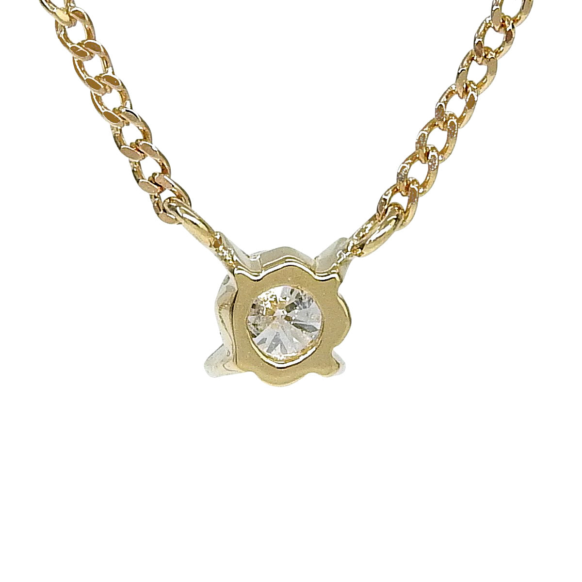 钻石项链 D0.11 黄金 K18YG 1.7克