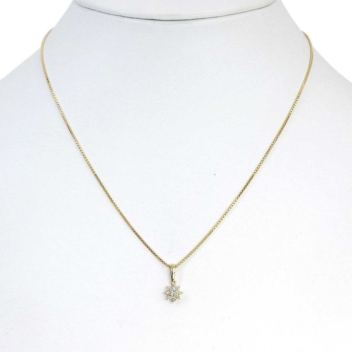 Diamond Sunflower Necklace D0.11,0.10 Yellow Gold K18YG 4.0g