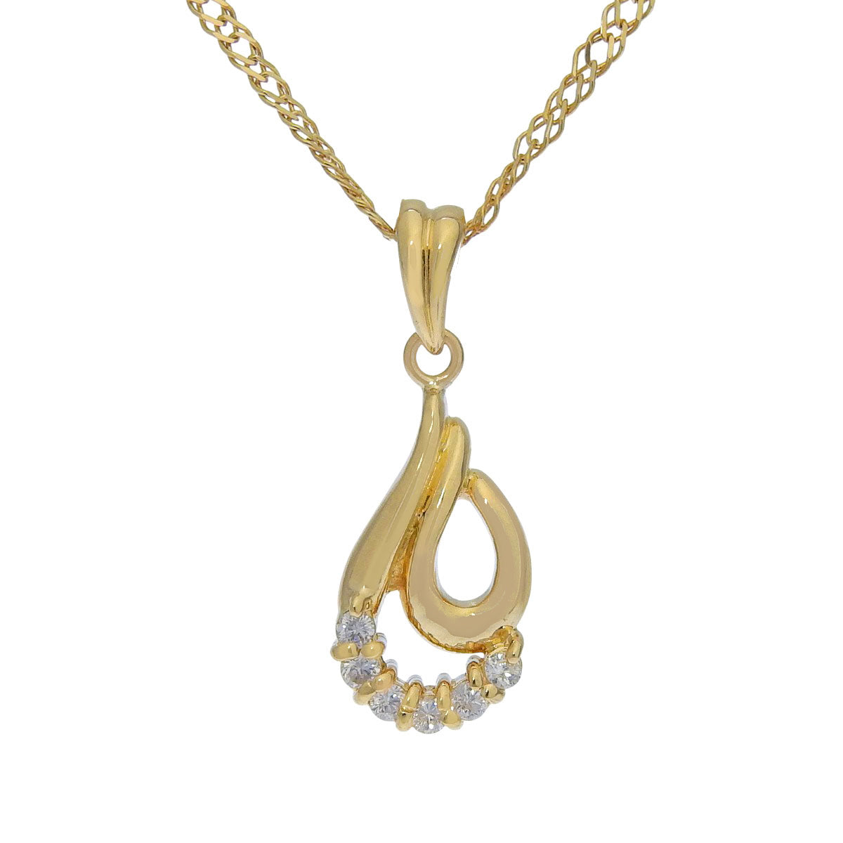 Diamond necklace D0.09 Yellow gold K18YG 3.2g