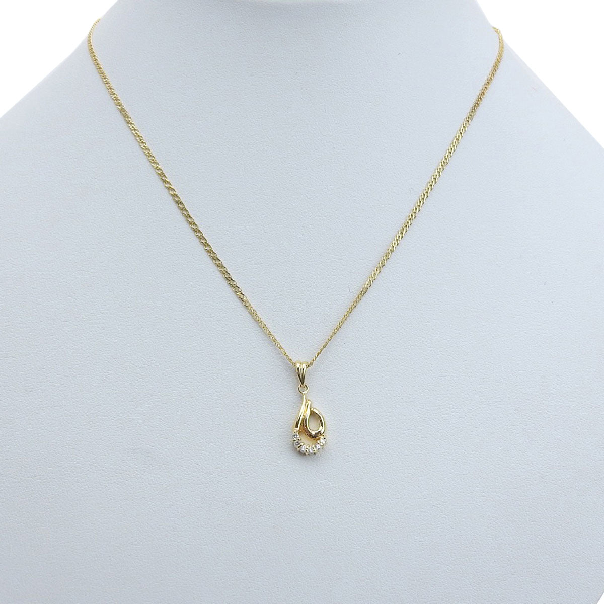 Diamond necklace D0.09 Yellow gold K18YG 3.2g