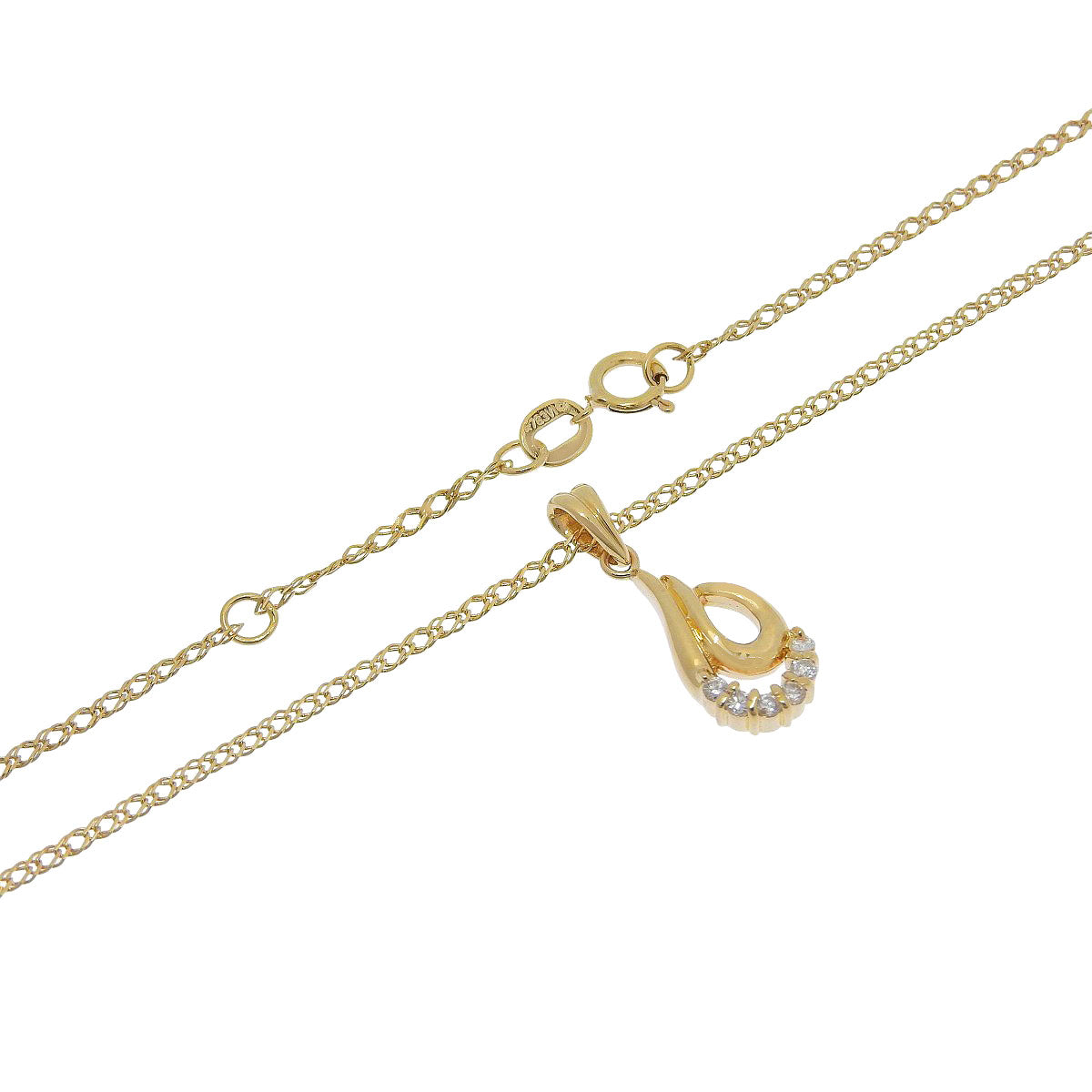 Diamond necklace D0.09 Yellow gold K18YG 3.2g