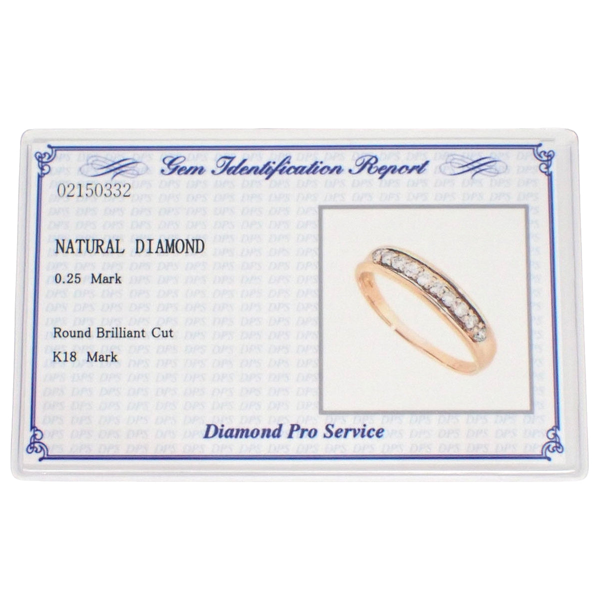 Diamond Ring D0.25 Pink Gold K18PG Size 12 (US 6) 2.0g