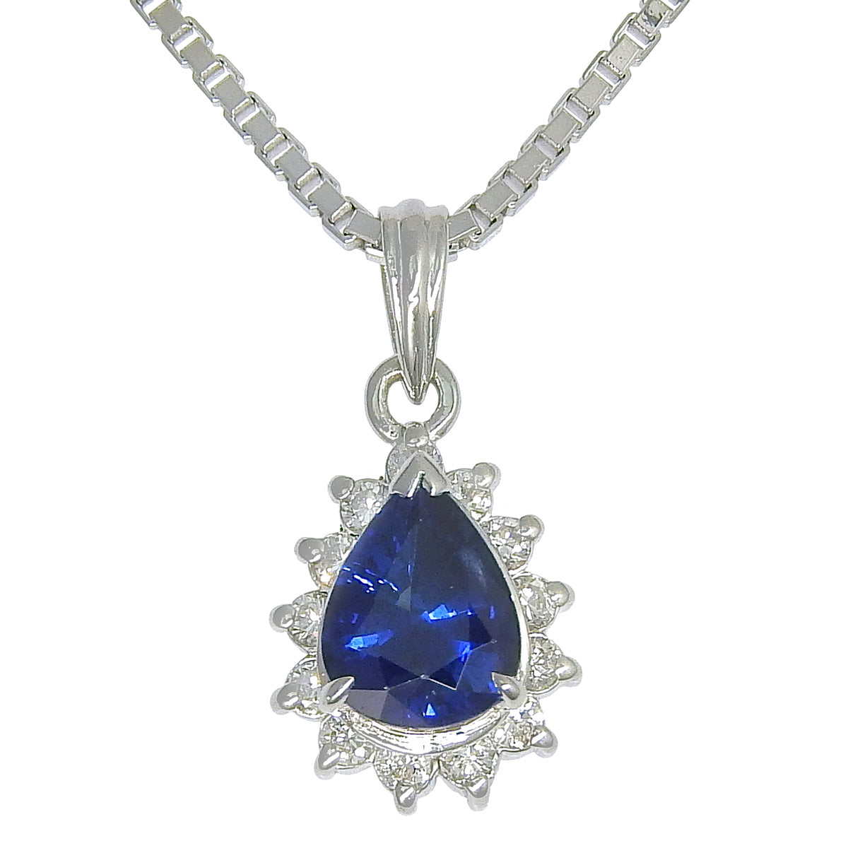 Sapphire pendant, size S0.85/D0.17, platinum, Pt900, Pt850, 6.5g