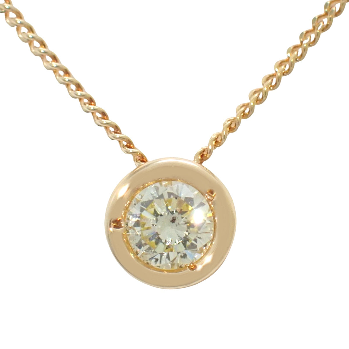 1PD ダイヤモンド ネックレス D0.22 イエローゴールド K18YG 1.8g