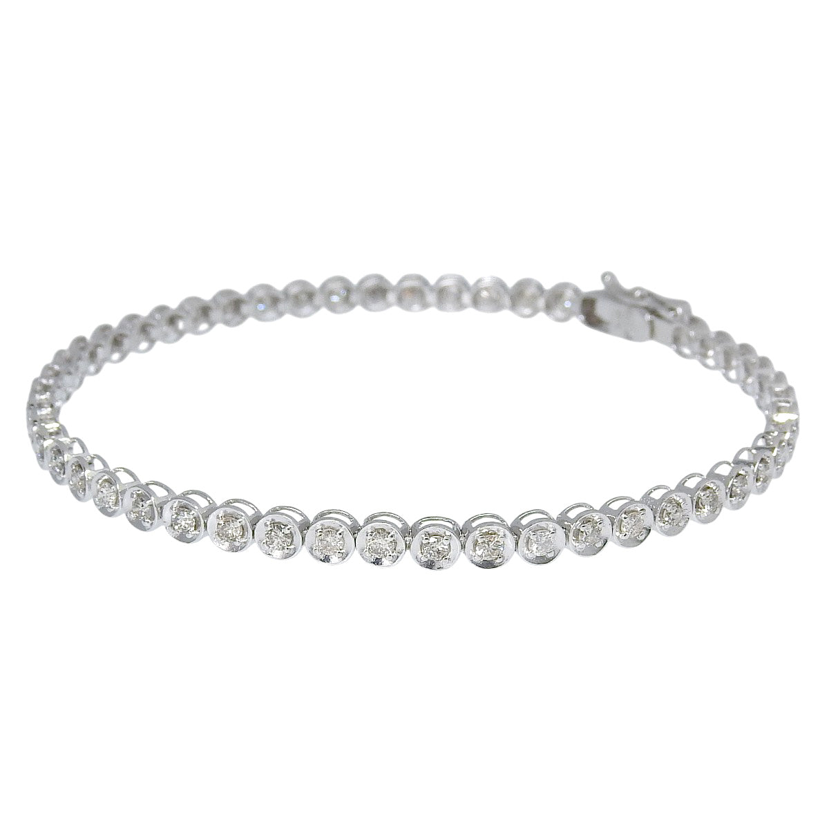 ダイヤモンド テニスブレスレット D1.00 ホワイトゴールド K18WG 6.3g