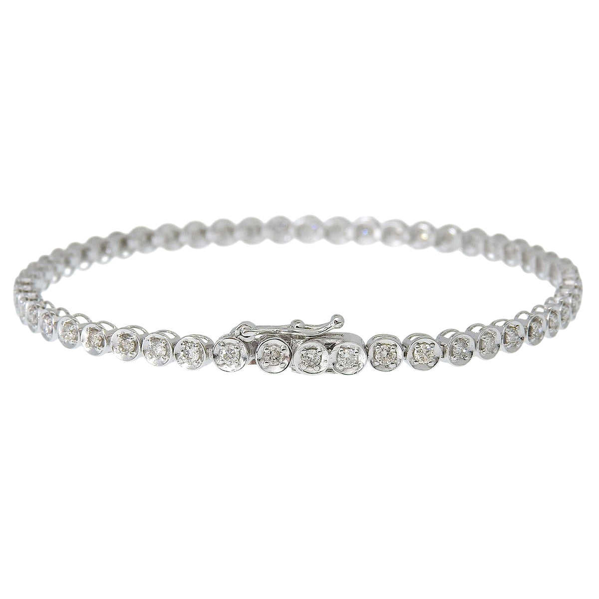 ダイヤモンド テニスブレスレット D1.00 ホワイトゴールド K18WG 6.3g