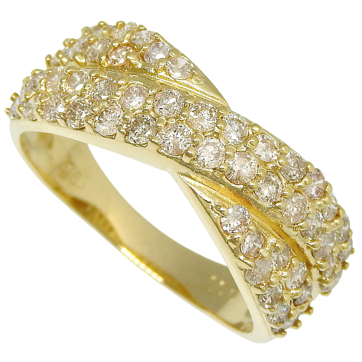 钻石戒指 D1.00 黄金 K18YG 3.7克