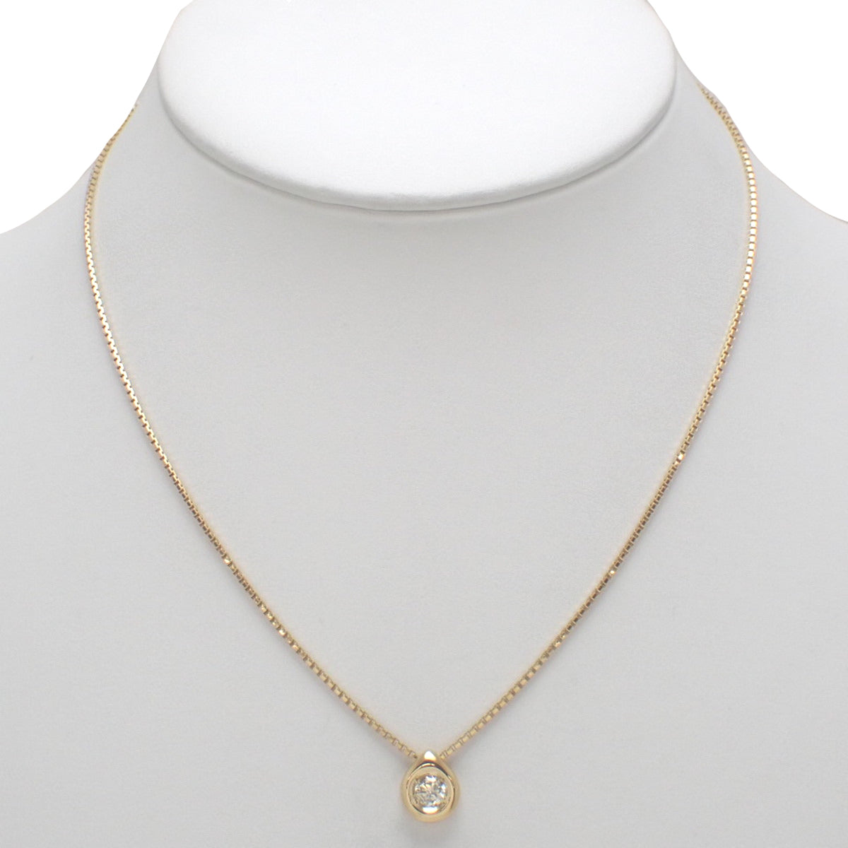 Drop motif diamond necklace D0.411, 18K yellow gold, 6.7g