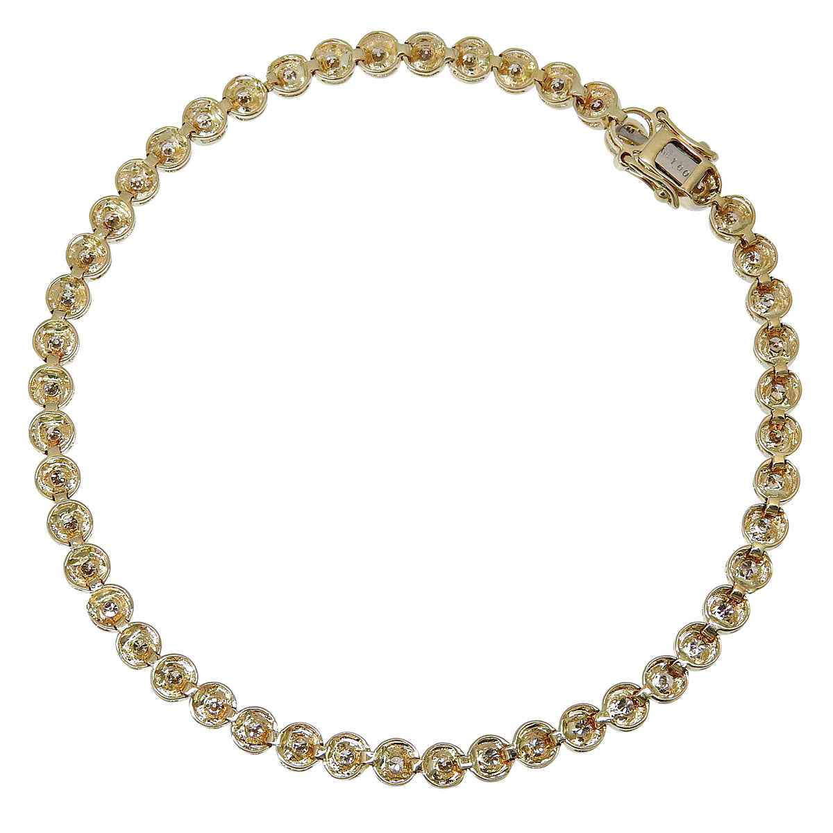 テニス ブレスレット D1.00 イエローゴールド K18YG 7.3g