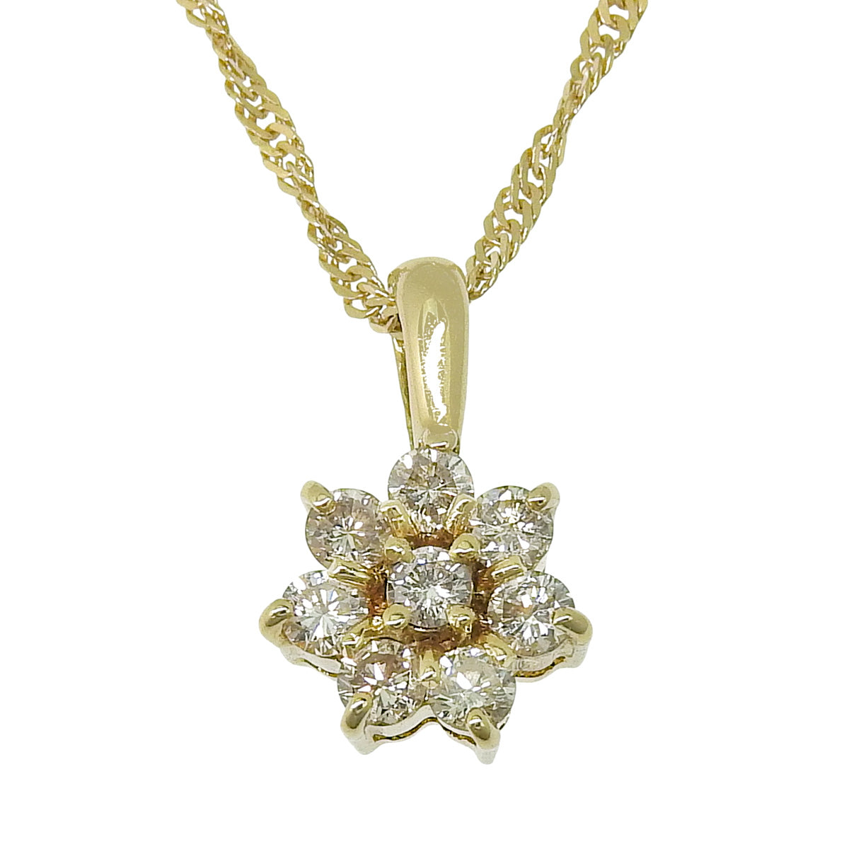 Diamond necklace D0.25 Yellow gold K18YG
