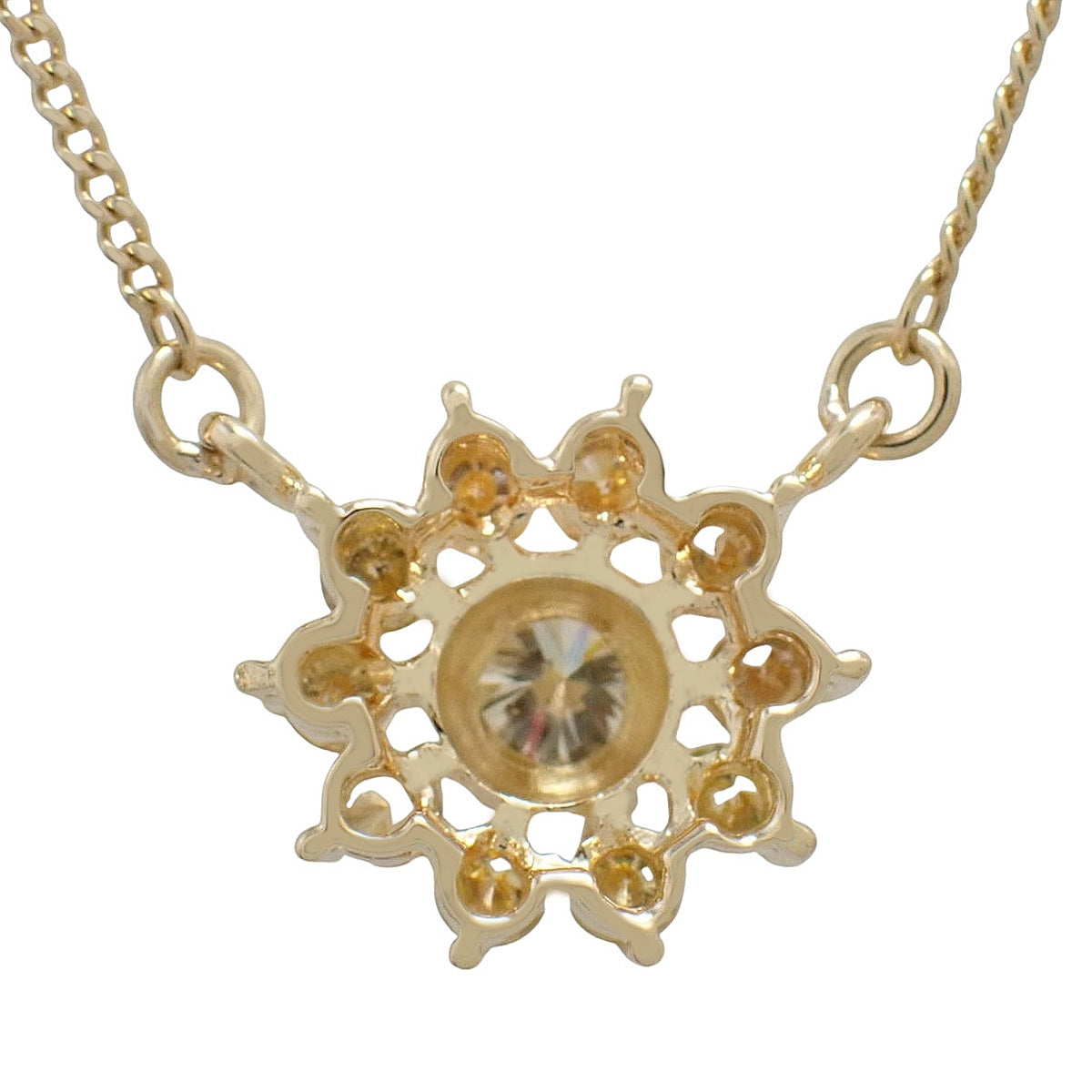 フラワー ダイヤモンド ネックレス D0.51 K18YG 2.9g