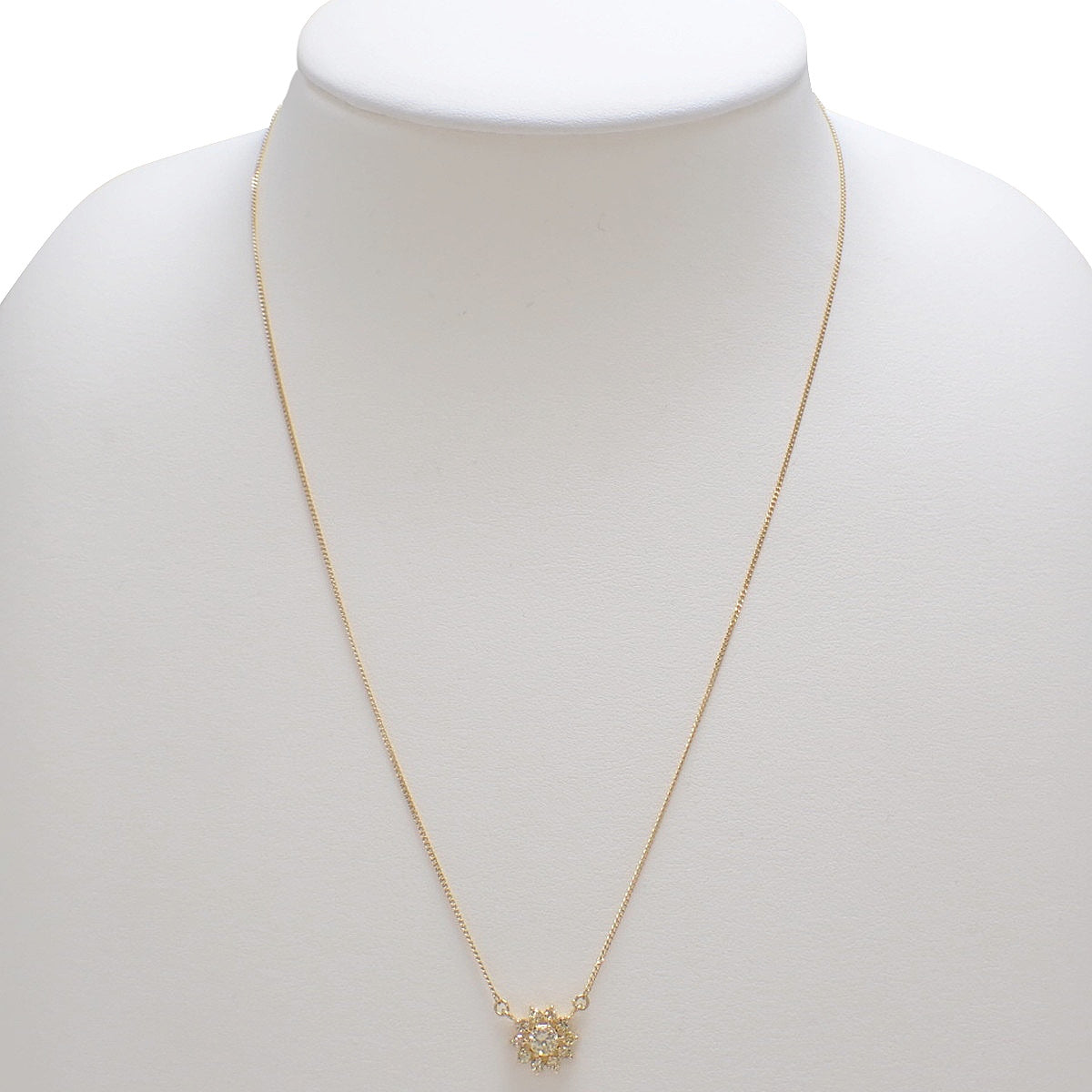 花朵 钻石 项链 D0.51 K18YG 2.9g