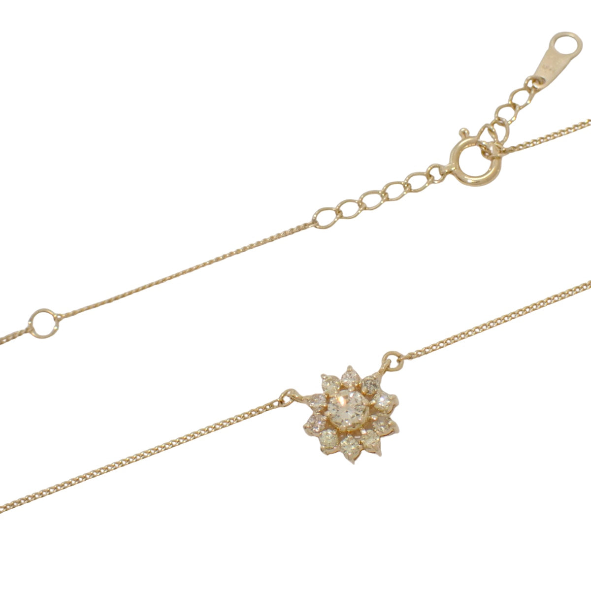 花朵 钻石 项链 D0.51 K18YG 2.9g