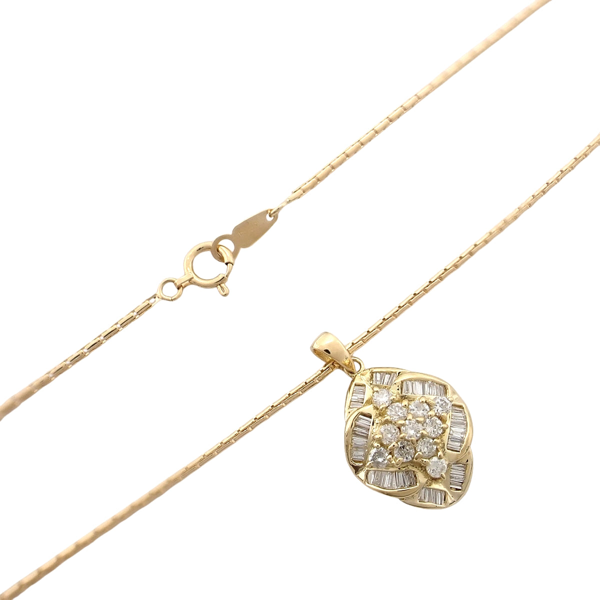 Diamond Necklace D1.00 Yellow Gold K18YG 8.9g