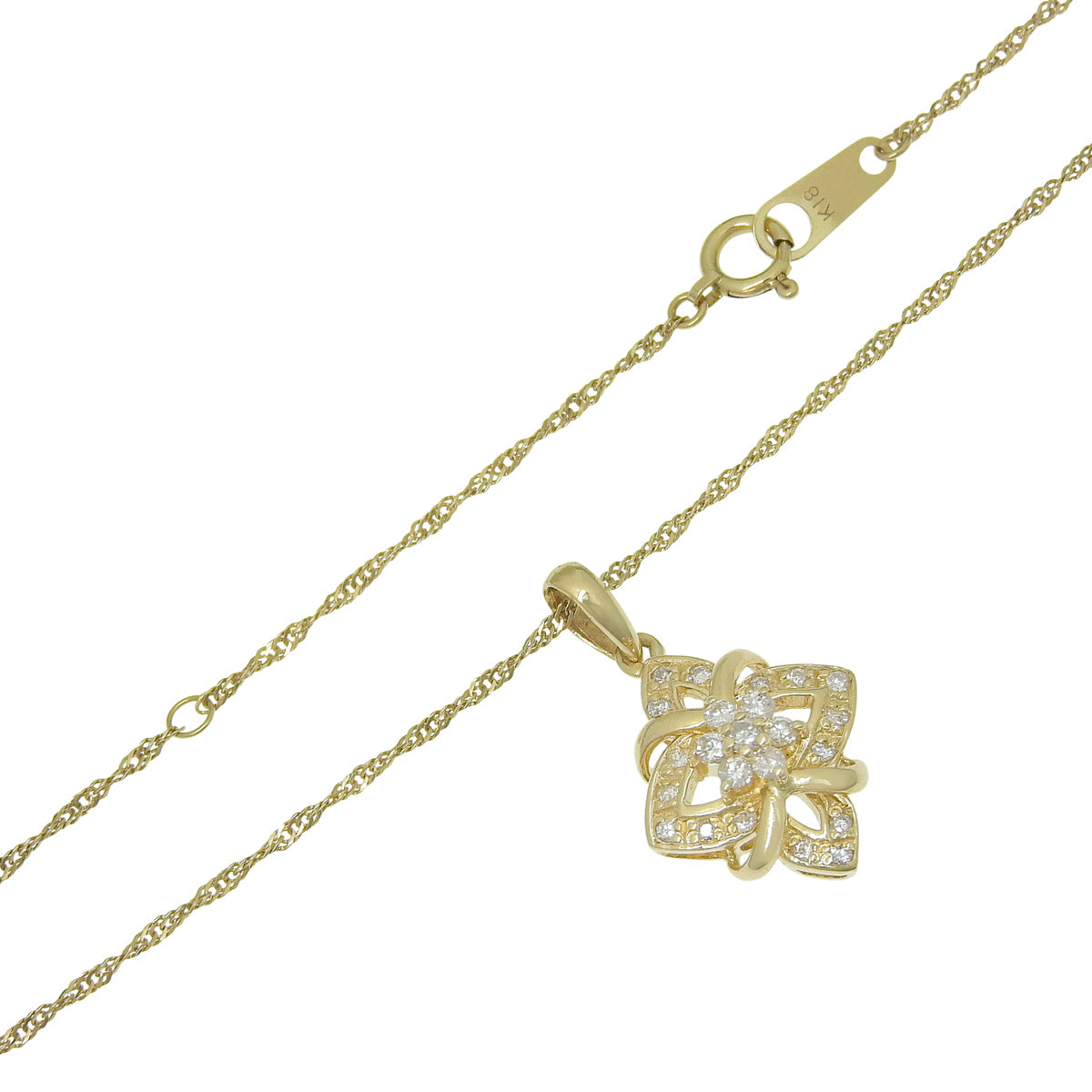Diamond necklace D0.20 Yellow gold K18YG
