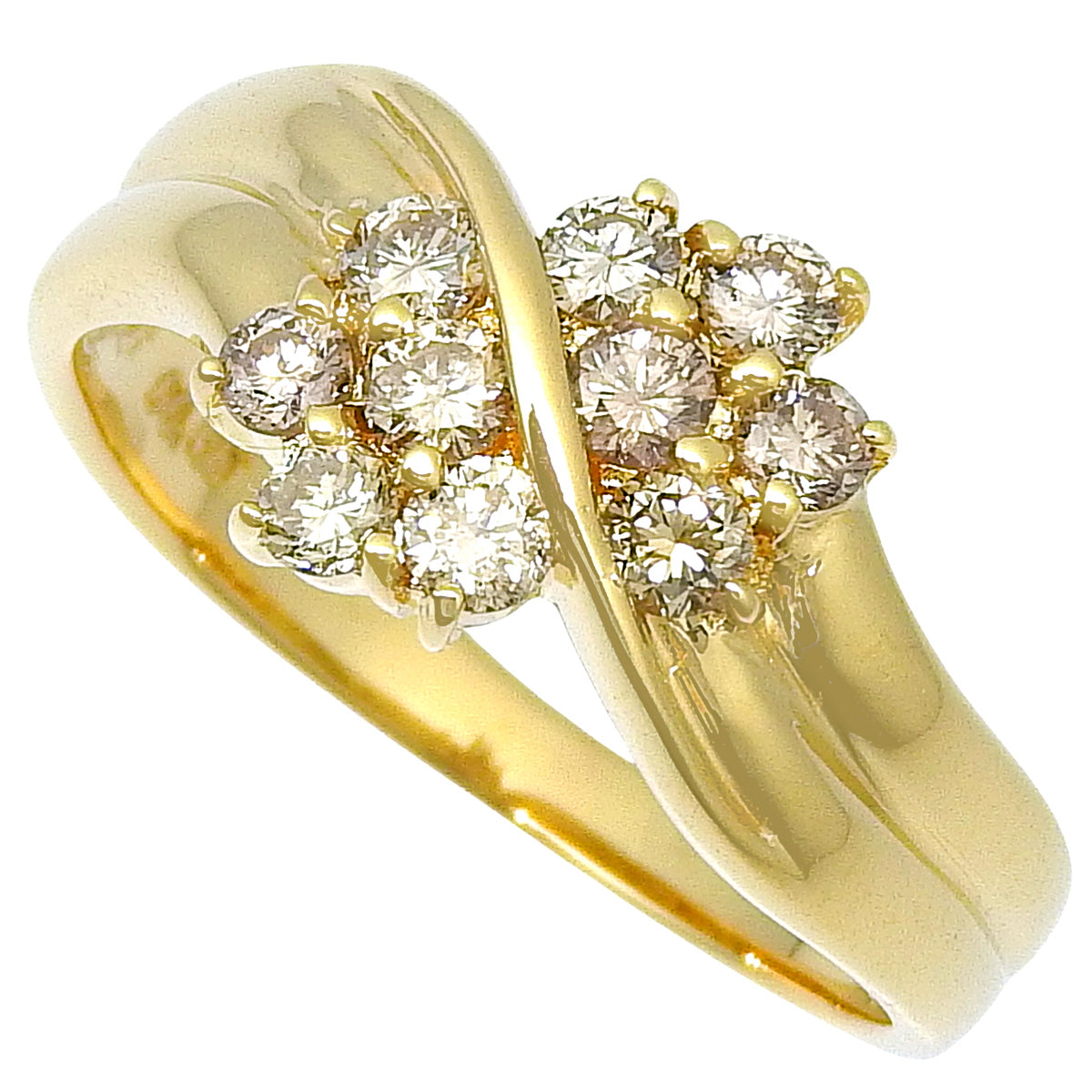 ダイヤモンド リング D0.50 イエローゴールド K18YG 3.3g