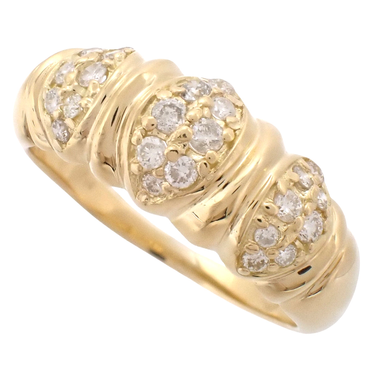 Diamond Ring D0.50 Yellow Gold K18YG Size 20 (US 9.5) 5.3g