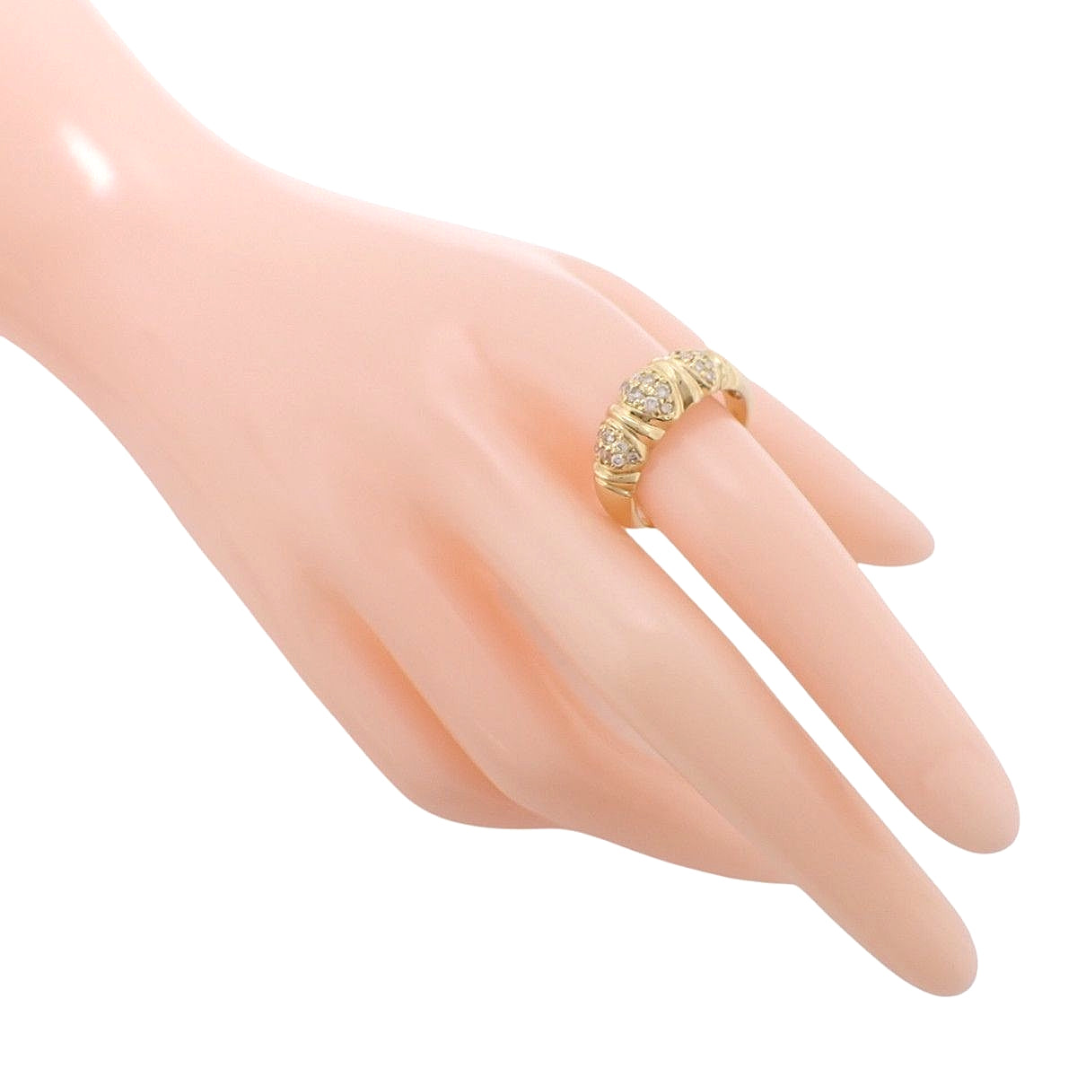 Diamond Ring D0.50 Yellow Gold K18YG Size 20 (US 9.5) 5.3g