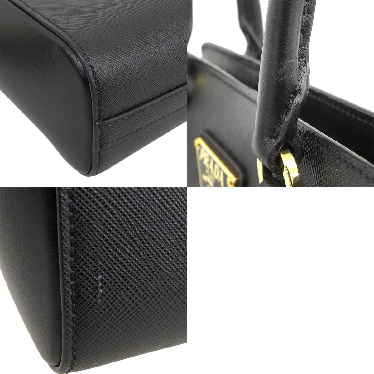 ハンドバッグ サフィアーノレザー ブラック