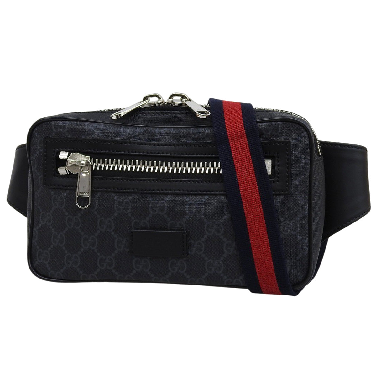 GGスプリーム ボディバッグ GGスプリームキャンバス ブラック グレー 474293