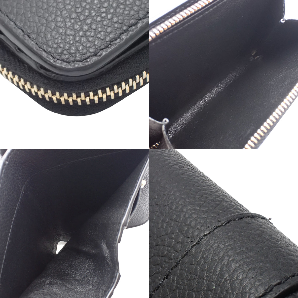 YSLライン ラージ ジップウォレット グレインレザー ブラック 670285