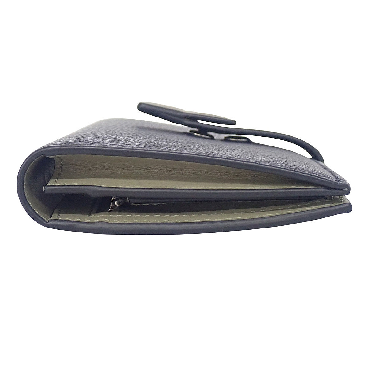 バーティカルウォレット ソフトグレインカーフ ネイビー カーキ C660S40X02