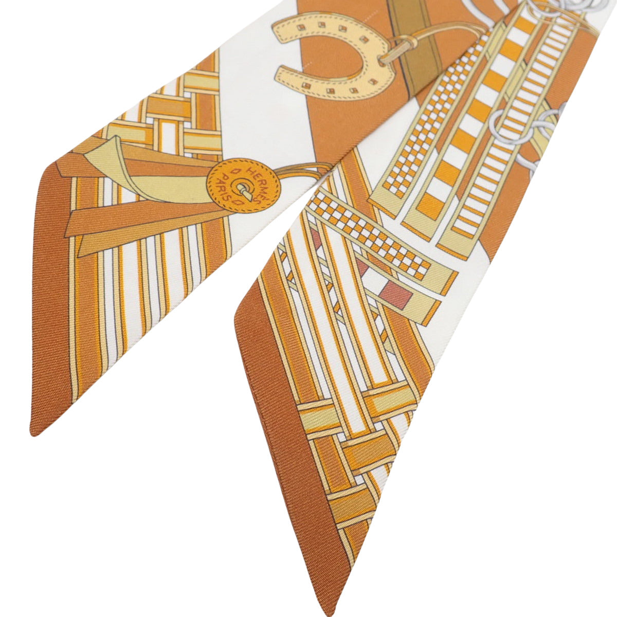 Brides et Gris Gris Bridle and Charm Twilly 丝绸棕白色