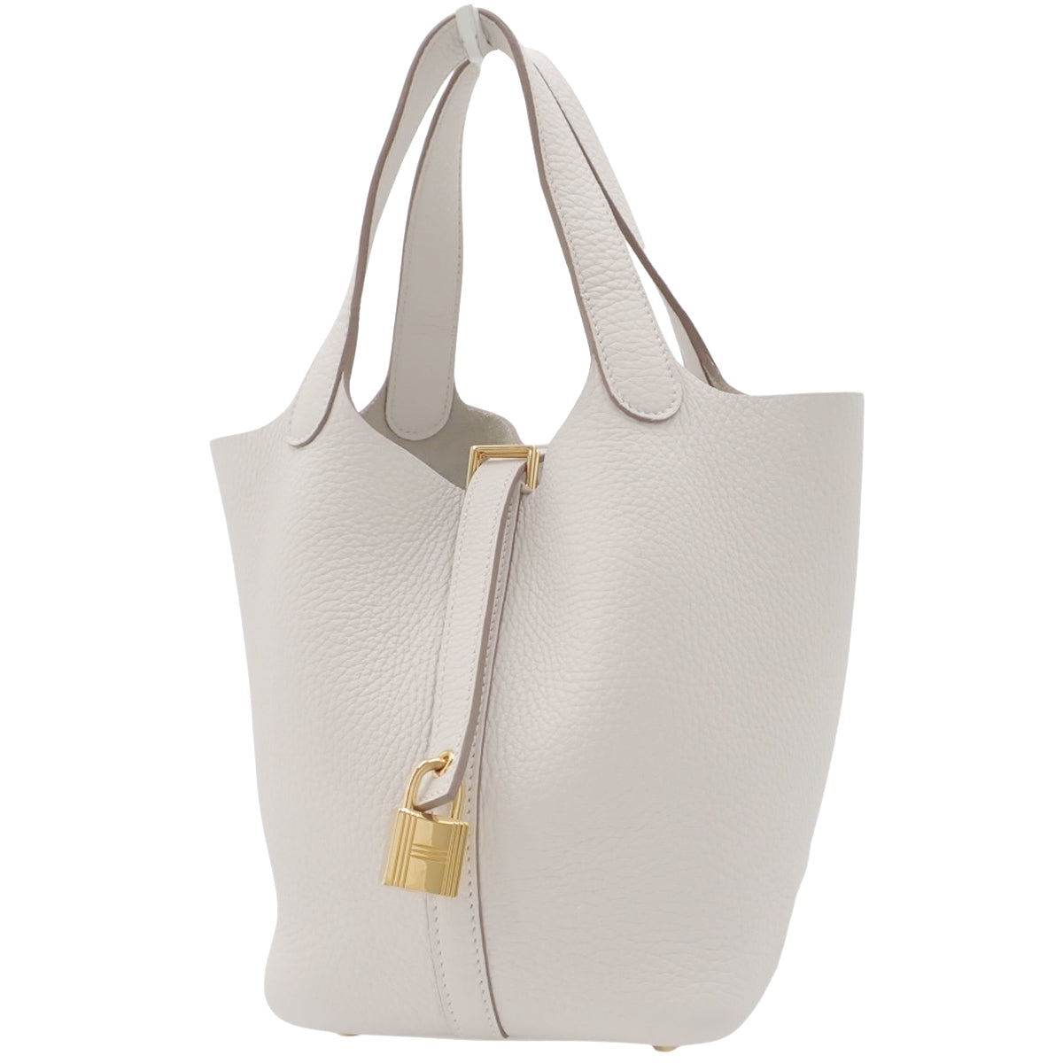 Picotin Lock PM，Taurillon Clemence 皮革，Gripere，金色五金，双印章