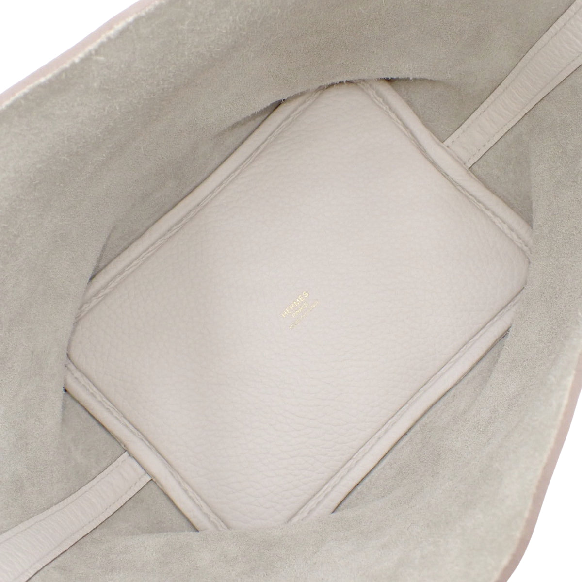 Picotin Lock PM，Taurillon Clemence 皮革，Gripere，金色五金，双印章