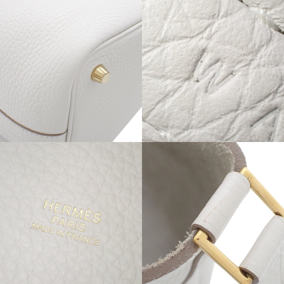 Picotin Lock PM，Taurillon Clemence 皮革，Gripere，金色五金，双印章