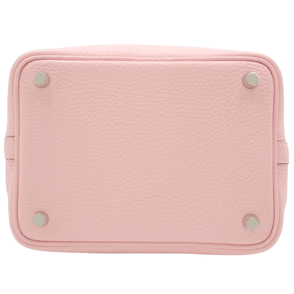 [未使用] Picotin Lock PM Taurillon Clemence Rose Sakura Silver Hardware Double Stamp