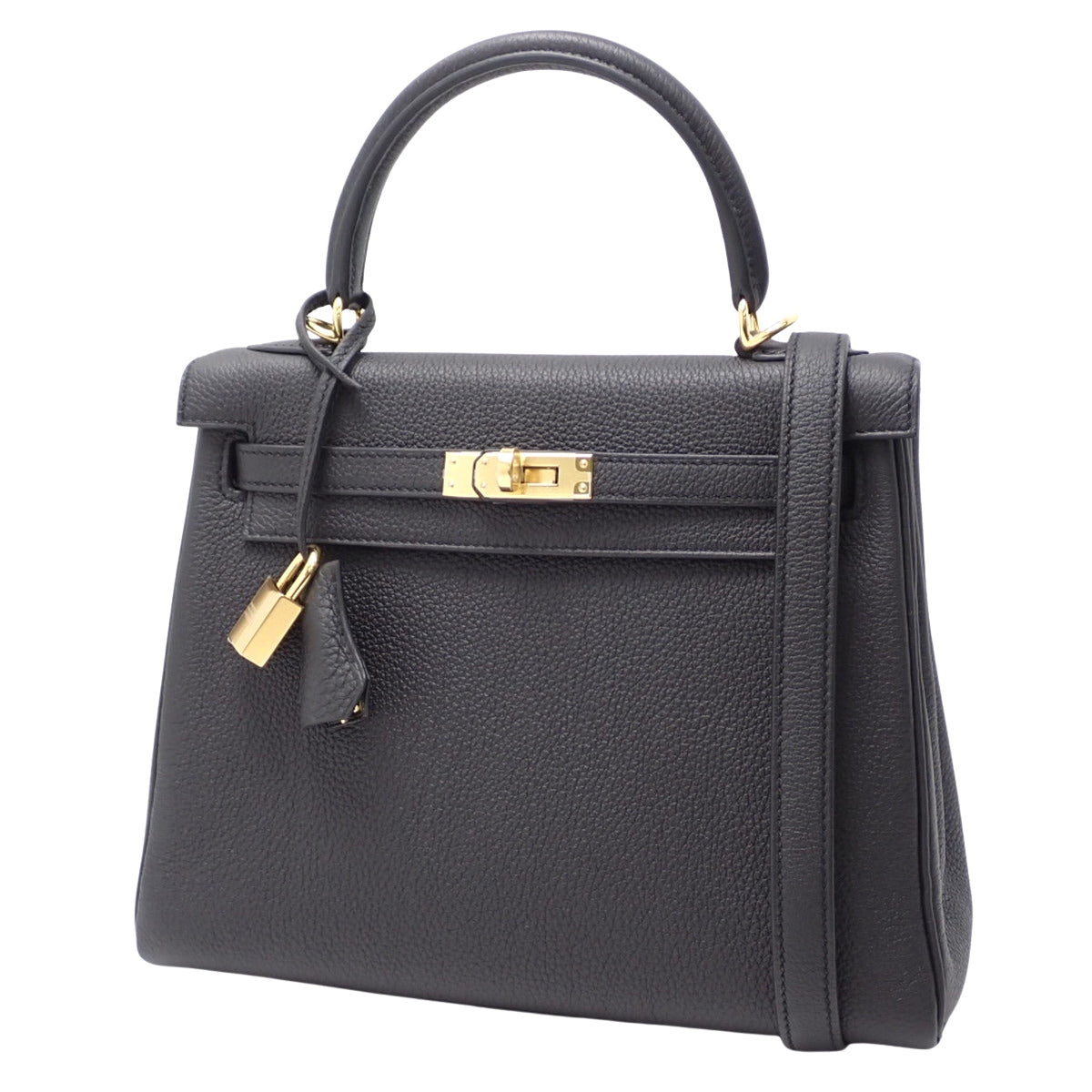 [未使用] Kelly 25（内缝）Togo 黑色金色五金件 W 印章