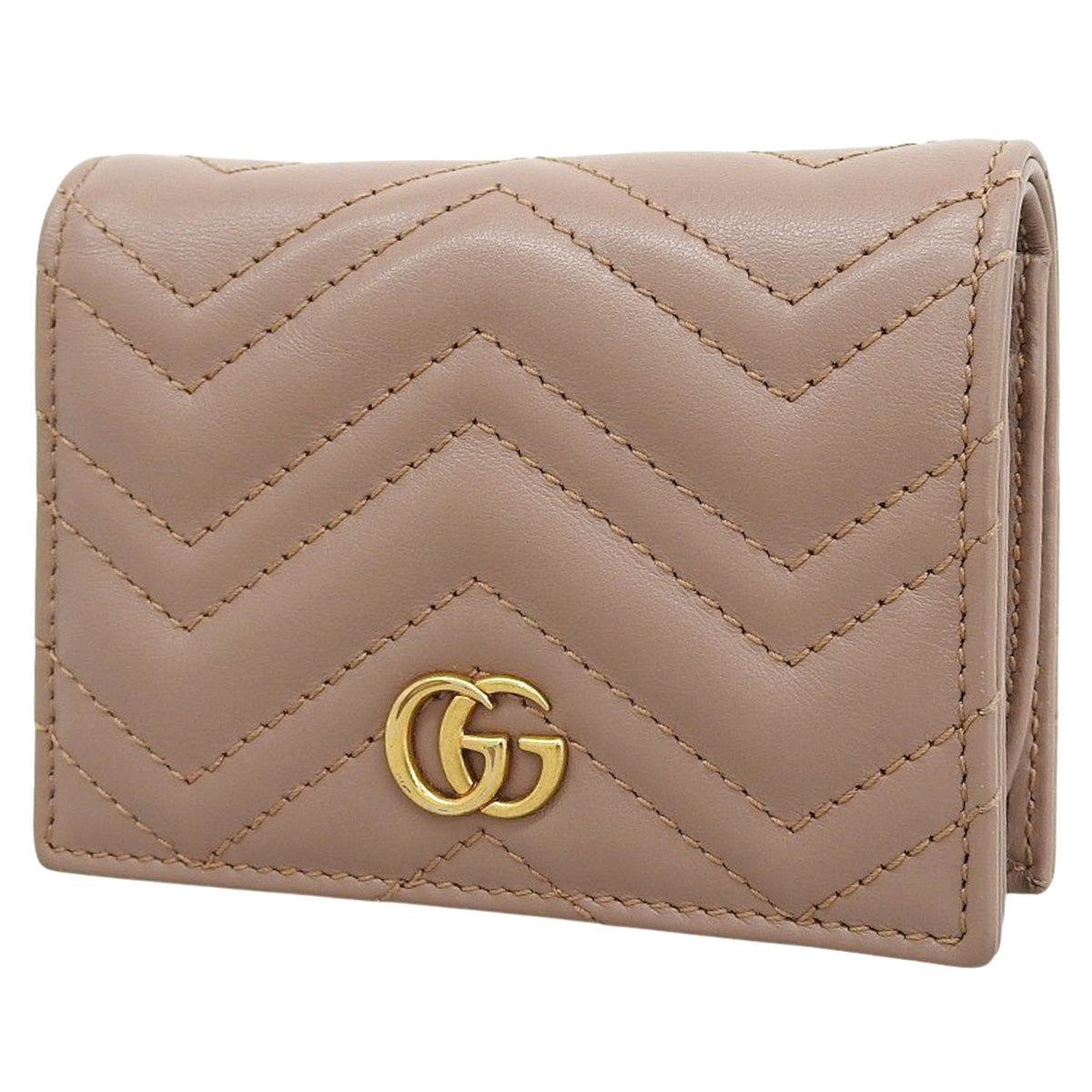 GG Marmont Double G Small Wallet in Beige Leather, 466492