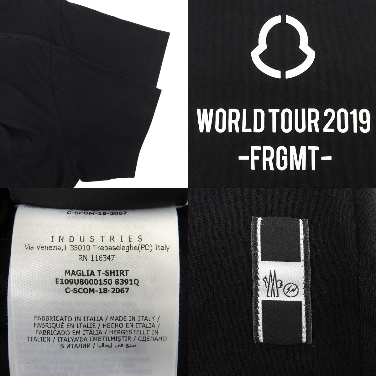 MONCLER×FRAGMENT WORLD TOUR 2019 T-shirt 2018, size M